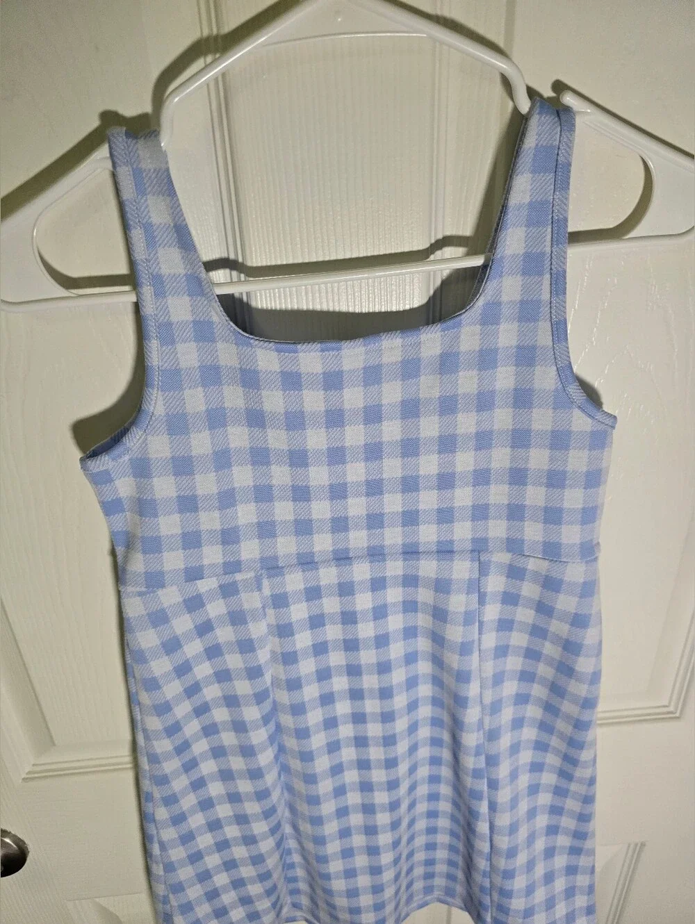 Old Navy Girls Blue White Gingham Short Tank Dress Large